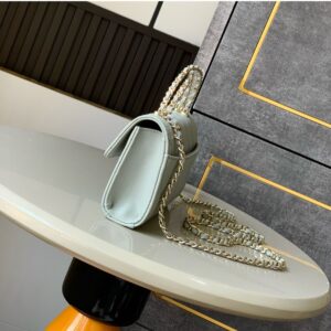 Alternative view of Chanel Flap Bag Phone Holder With Chain Crossbody 7.1in/ 18cm Light Blue Gold Hardware For Women