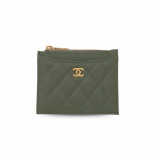 Chanel Flat Card Holder Olive Bag For Women 11.5cm/4.5in