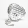 Chanel Heart Crossbody Bag 8.1in/ 18cm Silvery Silver Hardware For Women‎ AS5764 B21928 NF635 - Image 3