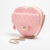 Chanel Heart Crossbody Bag 8.1in/ 18cm Light Pink Gold Hardware For Women‎ AS5764 B07958 U2360 - Image 3