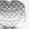 Chanel Heart Crossbody Bag 8.1in/ 18cm Silvery Silver Hardware For Women‎ AS5764 B21928 NF635 - Image 5