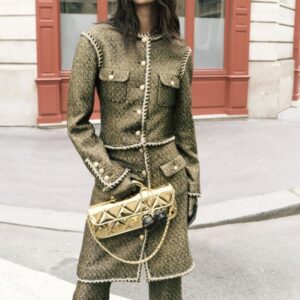 Alternative view of Chanel Flap Bag Large Crossbody 11.8in/ 30cm Light Gold Metallic Gold Hardware For Women AS5807 B21985 NT671