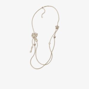 Chanel Long Necklace Gold Crystal For Women - ABG378-B21895-U3549