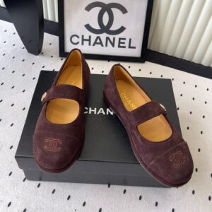 Alternative view of Chanel Mary Jane Flats Burgundy Suede For Women