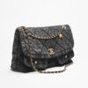 Chanel Flap Bag Maxi Crossbody 17.7in/ 45cm Black Denim Gold Hardware For Women AS5727 B22144 94305 - Image 3