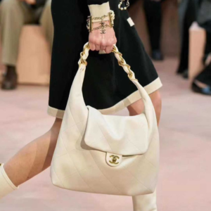 Alternative view of Chanel Maxi Hobo Shoulder Bag 18.5in/ 47cm White Gold Hardware For Women AS5838-B22140-10601