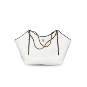 Chanel Shopping Maxi Tote Bag 23.2in/ 59cm White Gold Hardware For Women AS5463-B22594-U5557