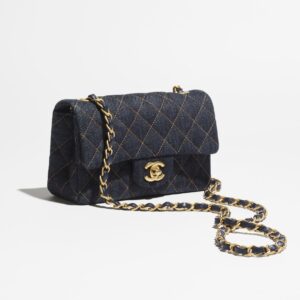 Alternative view of Chanel Classic Mini Crossbody Bag 7.9in/ 20cm Dark Blue Gold Hardware For Women A69900-B23660-U7663