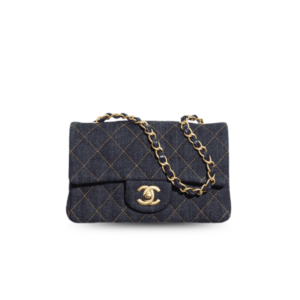 Chanel Classic Mini Crossbody Bag 7.9in/ 20cm Dark Blue Gold Hardware For Women A69900-B23660-U7663