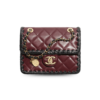 Chanel Mini Flap Bag Dark Burgundy/Black For Women 7.5in/19cm AS2495-B23328-U7403