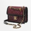 Chanel Mini Flap Bag Dark Burgundy/Black For Women 7.5in/19cm AS2495-B23328-U7403 - Image 3