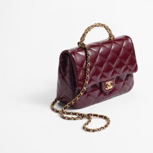 Alternative view of Chanel Flap Bag Medium Crossbody 9.8in/ 25cm Burgundy Gold Hardware For Women AS5043 B17665 NZG79