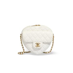 Chanel Mini Heart Bag White For Women 7in/18cm AS3191 B07958 10601