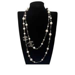 Chanel Pearl Necklace Gold For Women