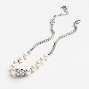 Alternative view of Chanel Pearl & CC Necklace Silver Pearly White For Women - ABG208-B21704-U2865