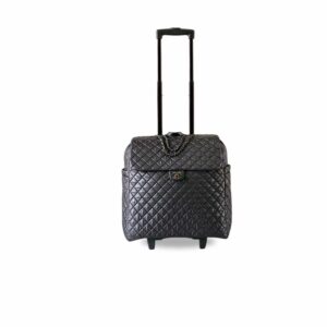 Chanel Quilted Suitcase Black 17.7 in/45cm