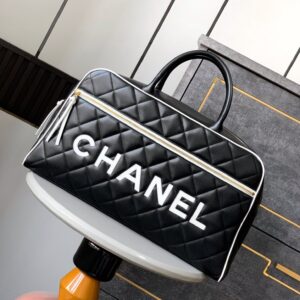 Alternative view of Chanel Quilted Vintage Sports Line Boston Bag Black For Women 19in/48cm