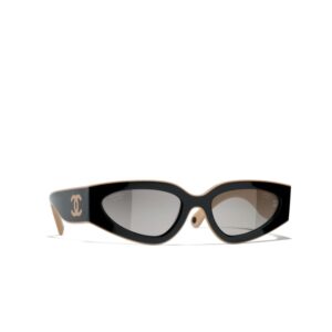 Alternative view of Chanel Rectangular Sporty Sunglasses Black & Brown