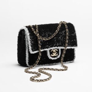 Alternative view of Chanel Sequins Flap Bag Shoulder 8.3in/ 21cm Black Gold Hardware For Women‎ AS4561-B22165-U4411