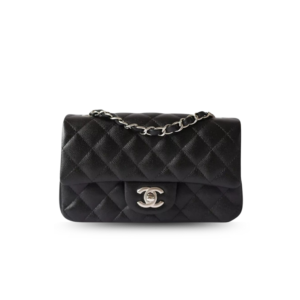 Chanel Classic Flap Bag Small Crossbody 9.1in/ 23cm Black Silver Hardware For Women