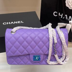 Alternative view of Chanel Classic Timeless Small Crossbody Bag 10in/ 25cm Caviar Violet Silver Hardware For Women