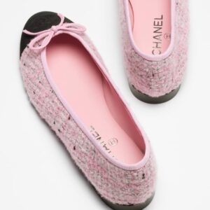 Alternative view of Chanel Tweed Ballet Flats Pink/Black For Women G02819-B22294-U4373