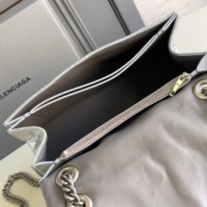 Alternative view of Balenciaga Crush Medium Chain Bag Metallized Quilted In Sliver Tone For Women 12.2in/31cm 716351210IW8110