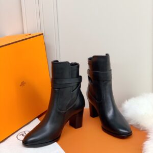 Hermes Frenchie 70 Ankle Boots Black For Women 2.8in/7cm