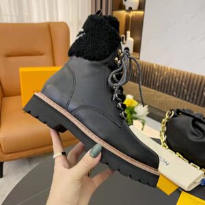 Alternative view of Louis Vuitton Women's Territory Flat Military Boots Black For Women LV