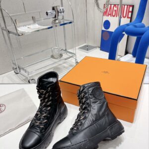 Hermes Fresh Ankle Boots Black For Women 1.8in/4.5cm