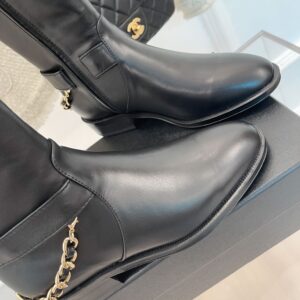 Alternative view of Chanel Women's Ankle Boots With Chain Black For Women 1.5in/ 4cm