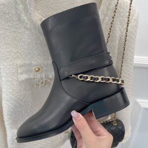 Alternative view of Chanel Women's Ankle Boots With Chain Black For Women 1.5in/4cm