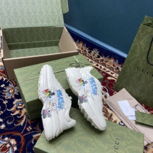 Alternative view of Disney x Gucci Men's Rhyton Sneakers With Donald Duck White Ivory For Men 646509-DRW00-9522