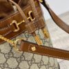 Gucci Horsebit 1955 Small Bucket Bag In GG Supreme Canvas Brown For Women 7.5in/19cm GG 637115 92TPG 8563 - Image 3