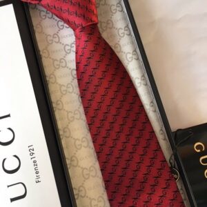 Gucci G Silk Jacquard Tie Red GG Men Tie