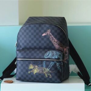 Louis Vuitton Discovery Backpack 15.7in/ 40cm Damier Graphite Canvas Silver Hardware For Men N45275