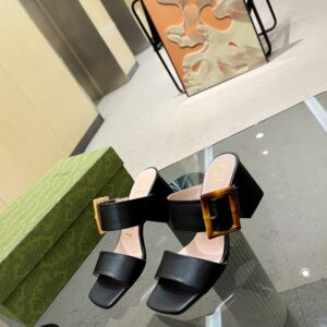 Alternative view of Gucci Women's Sandal With Bamboo Buckle Black For Women GG