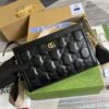 Gucci Matelasse Shoulder Bag Black For Women, Women's Bags 10.2in/26cm GG