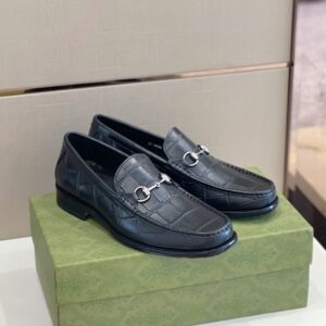 Alternative view of Gucci Men's 1953 Horsebit Crocodile Loafer Black For Men 644724