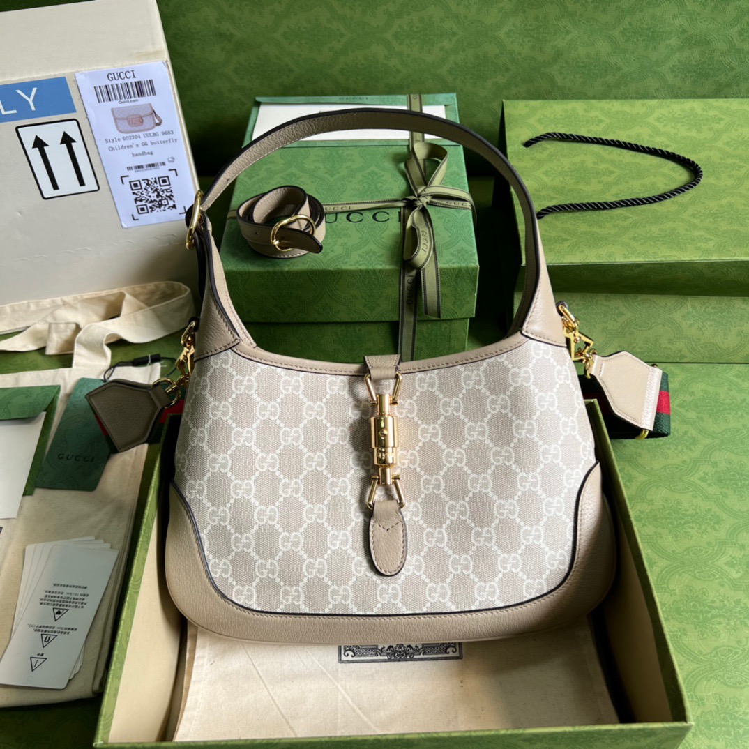 Gucci Jackie 1961 Small GG Shoulder Bag Beige For Women, Women's Bags 11in/28cm GG 678843 UULAG 9682