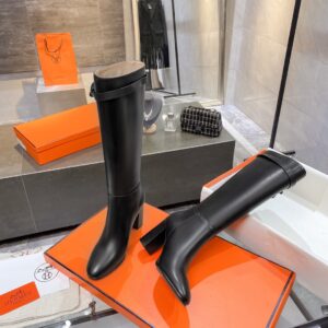 Alternative view of Hermes High Heel Boots Black For Women 3.54in/9cm