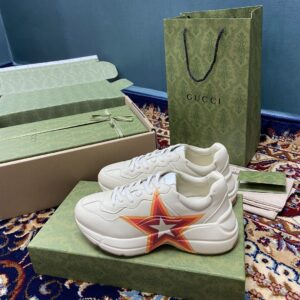 Alternative view of Gucci Men's Rhyton Sneakers With Logo Print White Ivory For Men 6548636 DRW00 9022