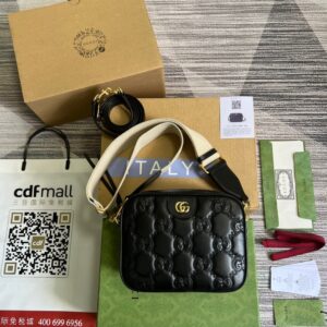 Gucci Matelasse Shoulder Bag Black For Women, Women's Bags 8.5in/22cm GG 702234 UM8HG 1046
