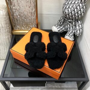 Hermes Oran Sandal Black For Women