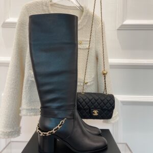 Alternative view of Chanel Women's High Boots With Chain Black For Women 3.7in/ 9.5cm