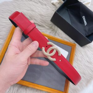 Alternative view of Chanel Attach Stone Metal CC Belt Red For Women
