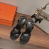 Hermes Ella Sandal Noir For Women 4.1in/10.5cm H221241Z 02360 - Image 9
