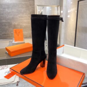Alternative view of Hermes High Heel Boots Black For Women 3.54in/9cm
