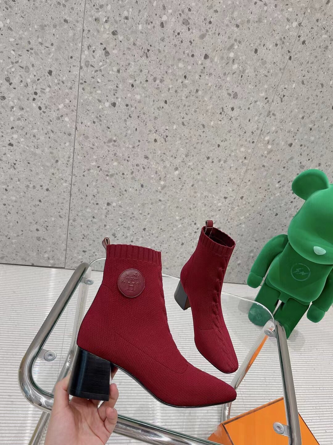 Hermes Volver 60 Ankle Boots Red For Women 2.4in/6cm