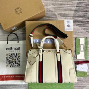 Alternative view of Gucci Double G-Detailed Smooth Medium Handbag White For Men 13.3 in/ 34 cm